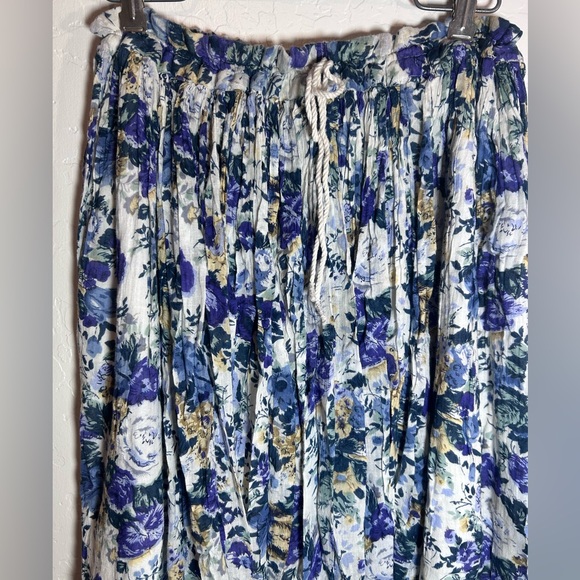 Vintage 90's TANGIBLES Floral Print Long Boho Whimsical Maxi Skirt Medium - Picture 2 of 9